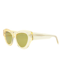 Saint Laurent Womens Cat Eye Yellow Yellow Green Fashion Designer Eyewear