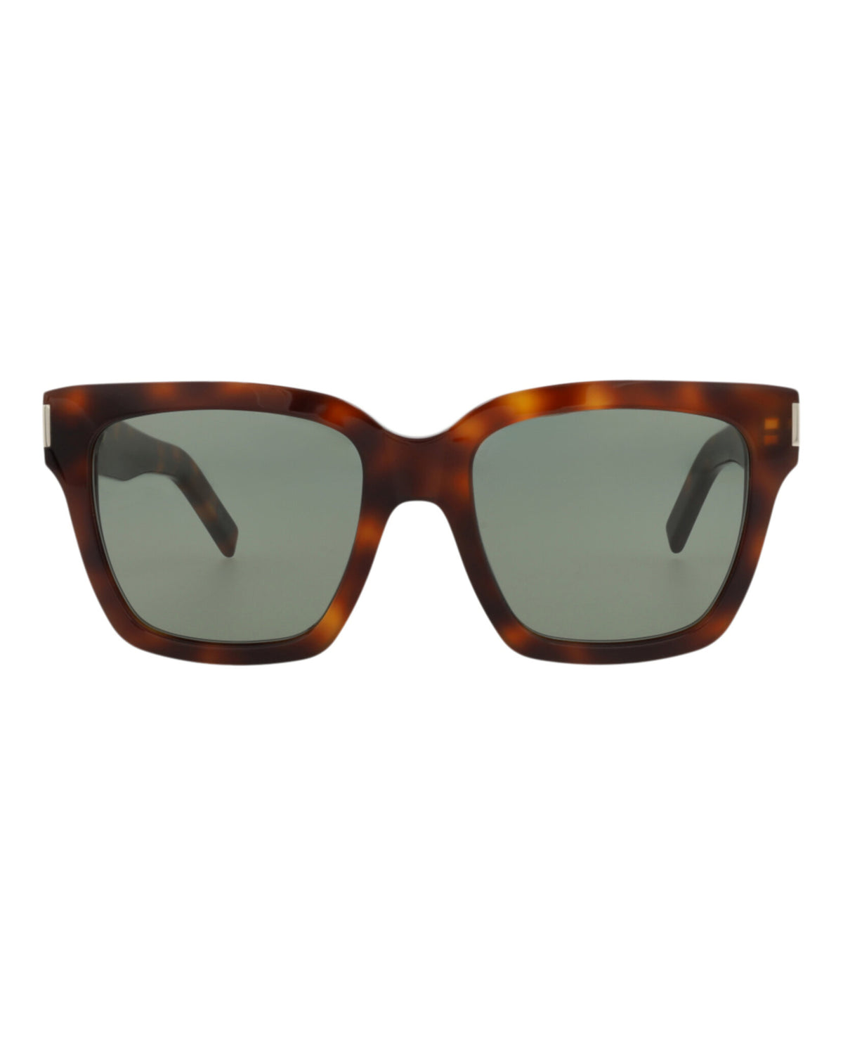 Saint Laurent Unisex Square/Rectangle Havana Havana Green Fashion Designer Eyewear