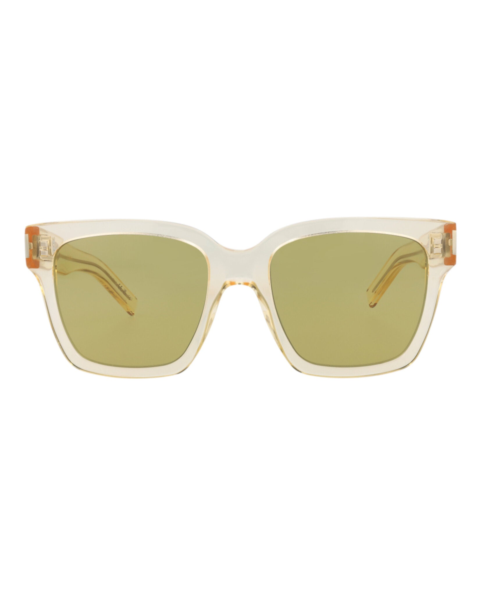 Saint Laurent Unisex Square/Rectangle Yellow Yellow Green Fashion Designer Eyewear