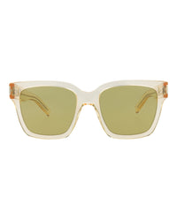 Saint Laurent Unisex Square/Rectangle Yellow Yellow Green Fashion Designer Eyewear