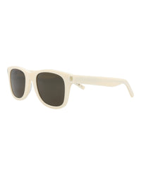 Saint Laurent Saint Laurent Unisex Square/Rectangle Ivory Ivory Grey Fashion Designer Eyewear