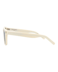 Saint Laurent Saint Laurent Unisex Square/Rectangle Ivory Ivory Grey Fashion Designer Eyewear