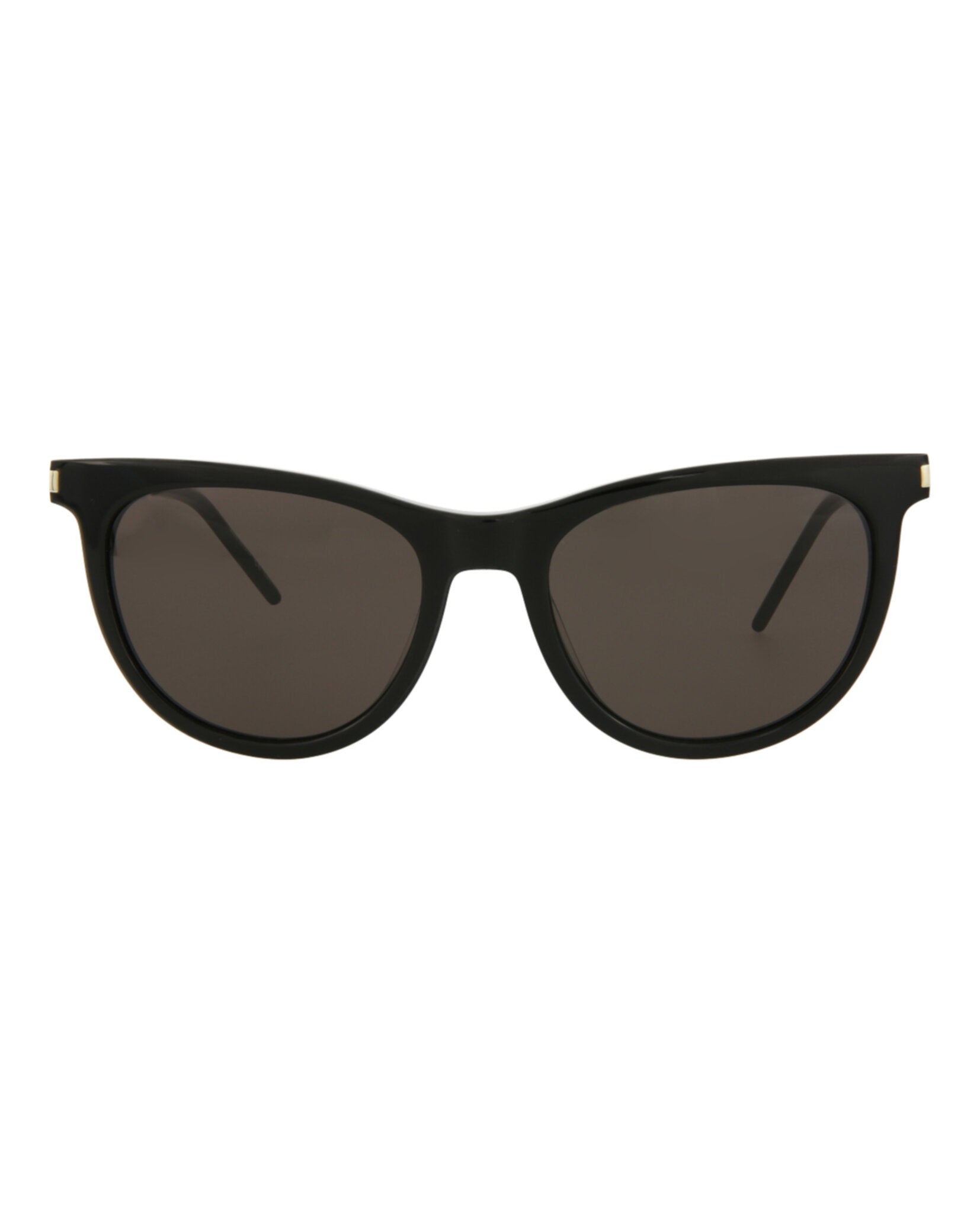 Saint Laurent Womens Cat Eye Black Silver Black Fashion Designer Eyewear