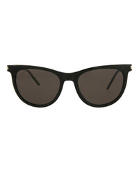 Saint Laurent Womens Cat Eye Black Silver Black Fashion Designer Eyewear