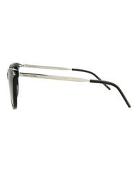 Saint Laurent Womens Cat Eye Black Silver Black Fashion Designer Eyewear