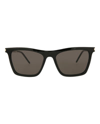 Saint Laurent Womens Square/Rectangle Black Silver Black Fashion Designer Eyewear