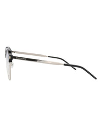 Saint Laurent Saint Laurent Womens Round/Oval Black Silver Transparent Fashion Designer Eyewear