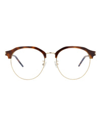 Saint Laurent Saint Laurent Womens Round/Oval Havana Gold Transparent Fashion Designer Eyewear
