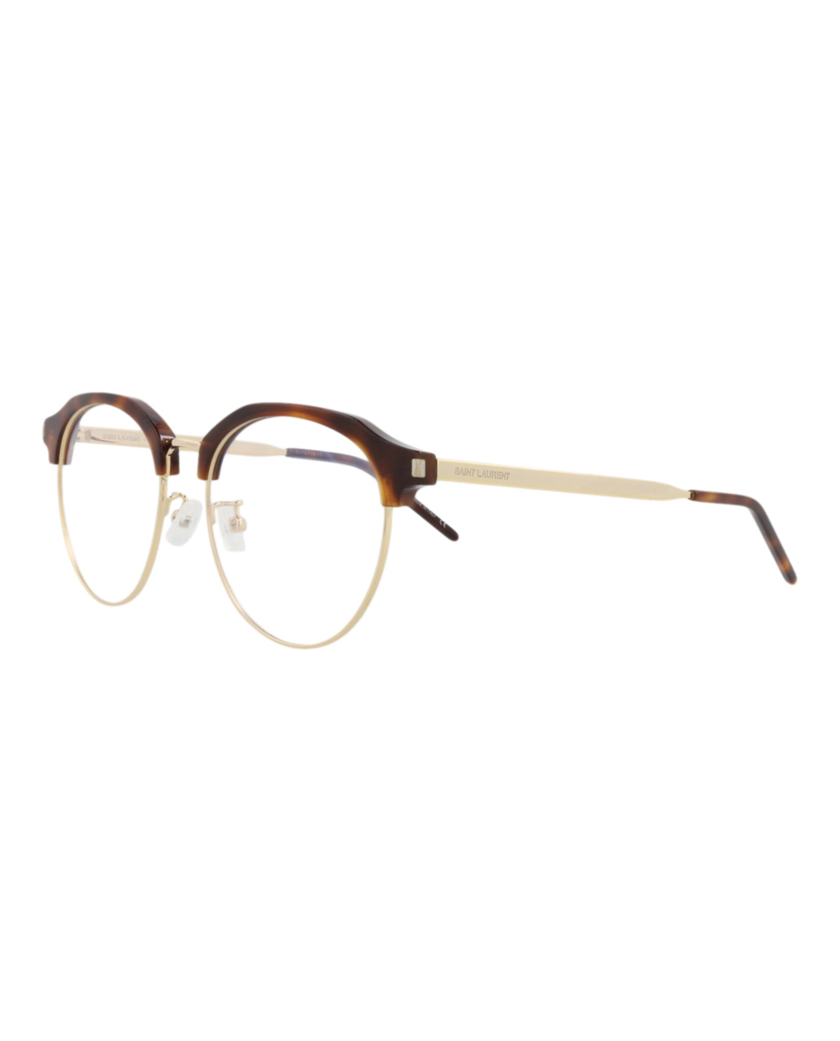 Saint Laurent Saint Laurent Womens Round/Oval Havana Gold Transparent Fashion Designer Eyewear