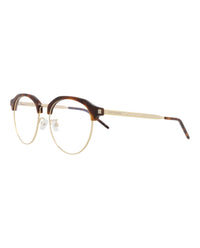 Saint Laurent Saint Laurent Womens Round/Oval Havana Gold Transparent Fashion Designer Eyewear