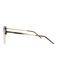 Saint Laurent Saint Laurent Womens Round/Oval Havana Gold Transparent Fashion Designer Eyewear