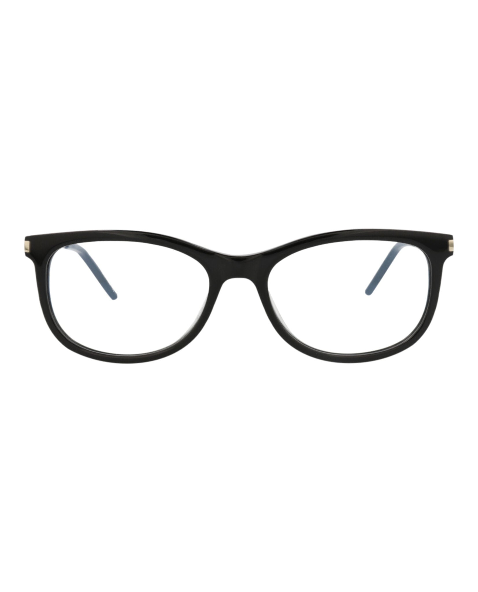 Saint Laurent Saint Laurent Womens Round/Oval Black Silver Transparent Fashion Designer Eyewear
