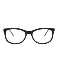 Saint Laurent Saint Laurent Womens Round/Oval Black Silver Transparent Fashion Designer Eyewear