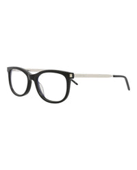 Saint Laurent Saint Laurent Womens Round/Oval Black Silver Transparent Fashion Designer Eyewear