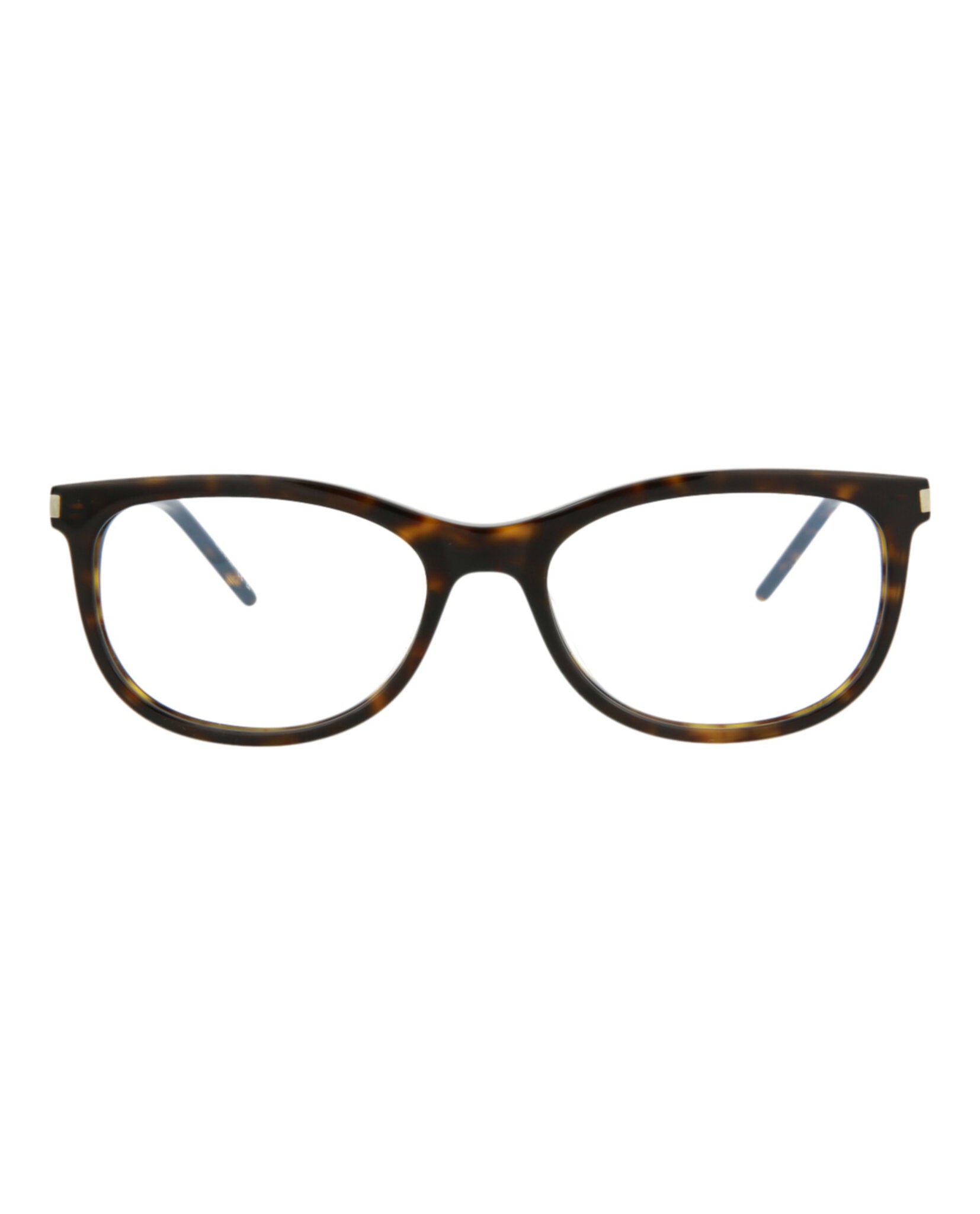 Saint Laurent Saint Laurent Womens Round/Oval Havana Silver Transparent Fashion Designer Eyewear