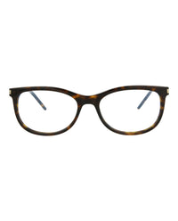 Saint Laurent Saint Laurent Womens Round/Oval Havana Silver Transparent Fashion Designer Eyewear