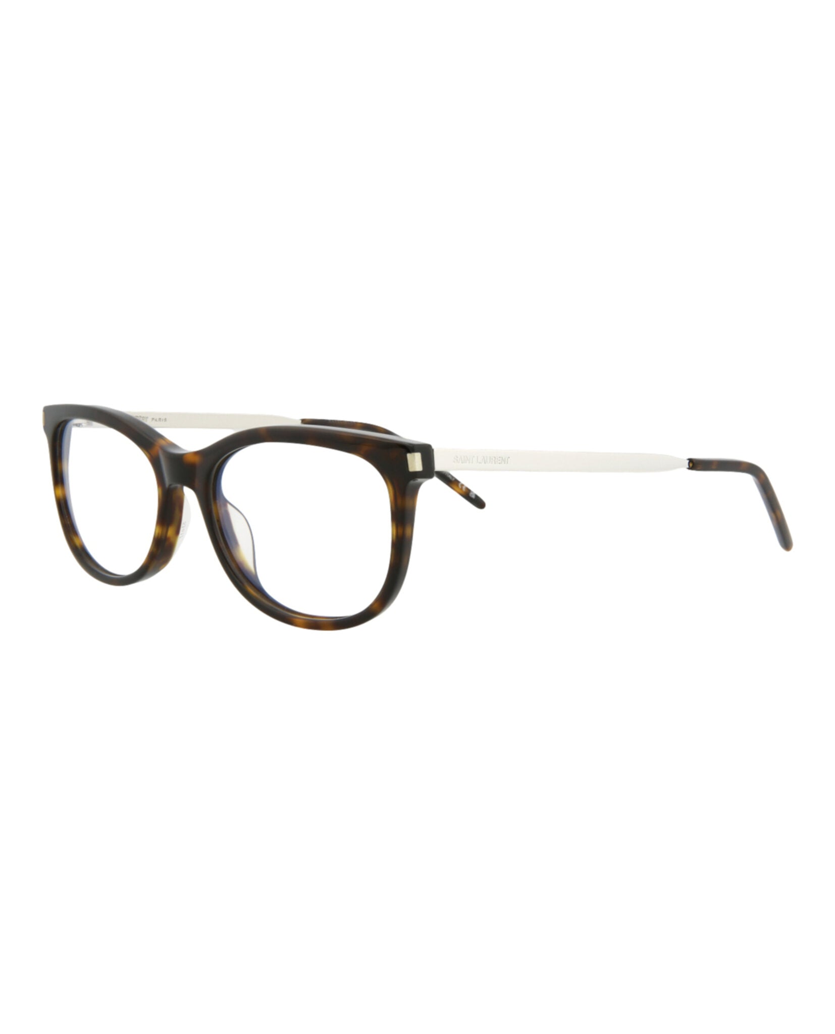 Saint Laurent Saint Laurent Womens Round/Oval Havana Silver Transparent Fashion Designer Eyewear