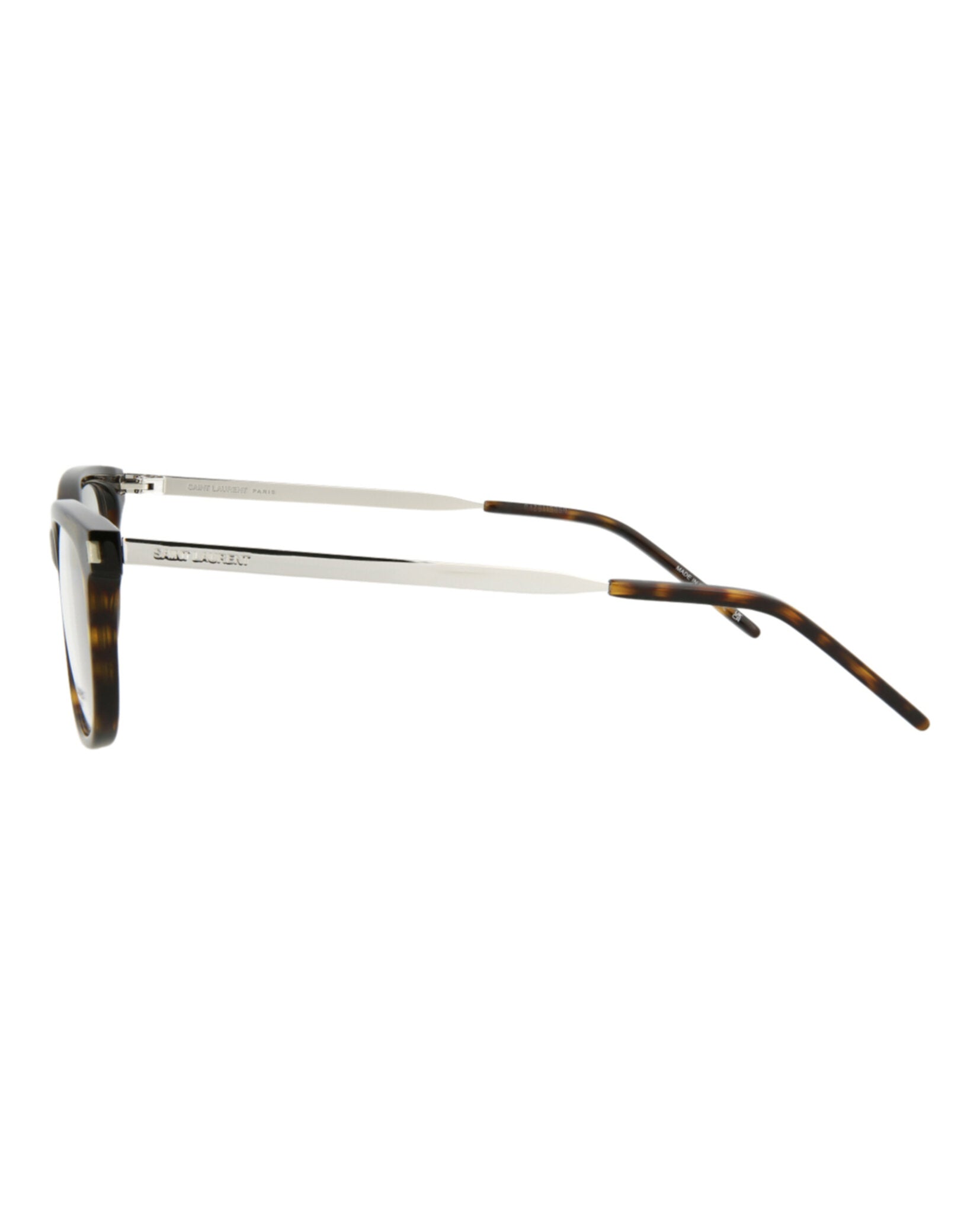 Saint Laurent Saint Laurent Womens Round/Oval Havana Silver Transparent Fashion Designer Eyewear