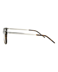 Saint Laurent Saint Laurent Womens Round/Oval Havana Silver Transparent Fashion Designer Eyewear