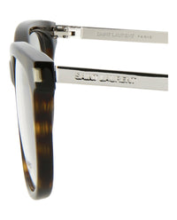 Saint Laurent Saint Laurent Womens Round/Oval Havana Silver Transparent Fashion Designer Eyewear