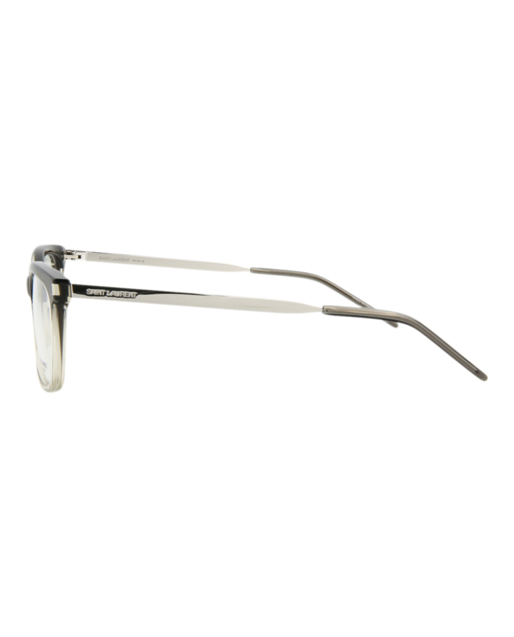 Saint Laurent Saint Laurent Womens Round/Oval Grey Silver Transparent Fashion Designer Eyewear