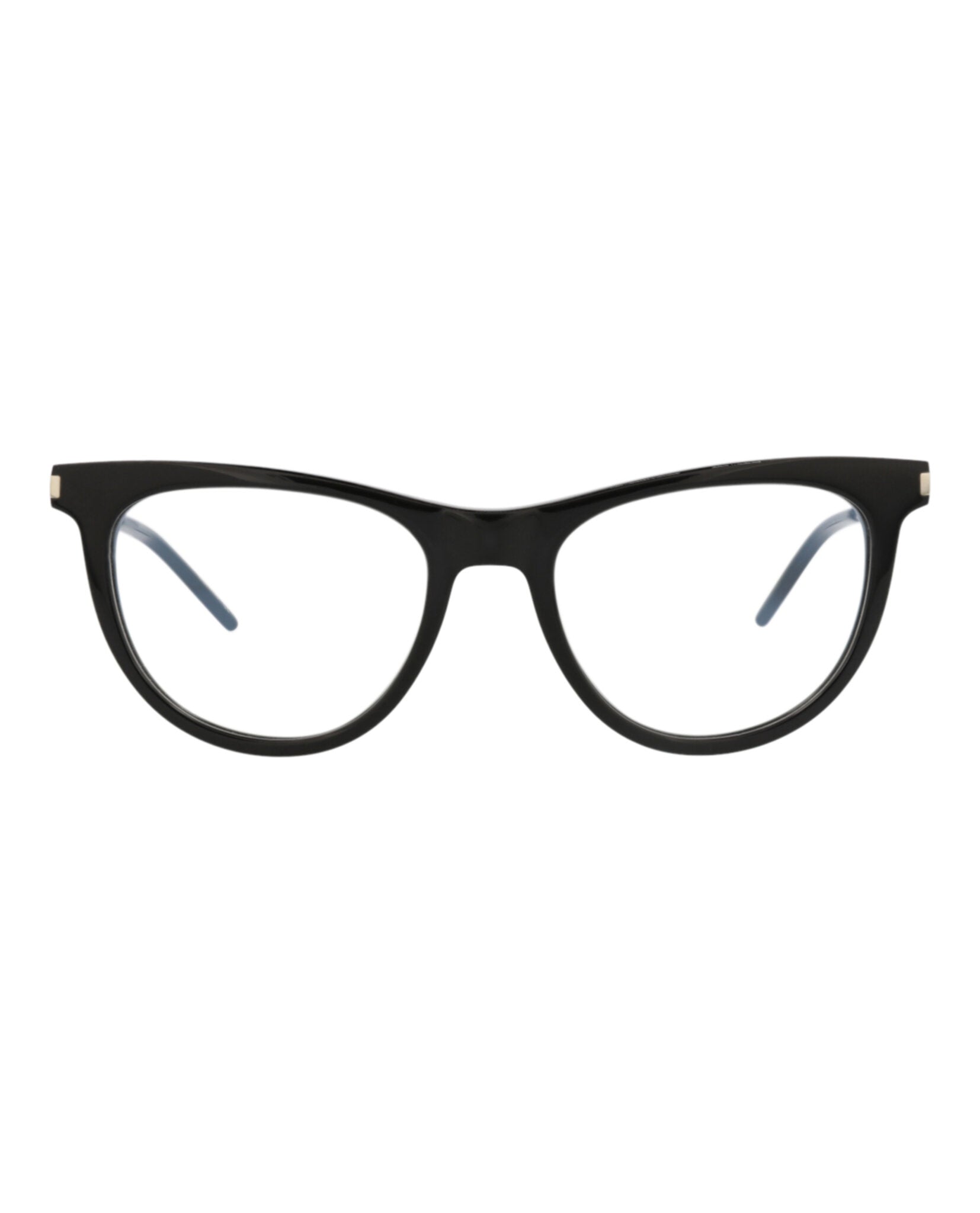 Saint Laurent Saint Laurent Womens Cat Eye Black Silver Transparent Fashion Designer Eyewear