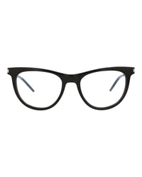 Saint Laurent Saint Laurent Womens Cat Eye Black Silver Transparent Fashion Designer Eyewear