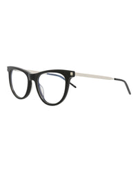 Saint Laurent Saint Laurent Womens Cat Eye Black Silver Transparent Fashion Designer Eyewear