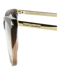 Saint Laurent Saint Laurent Womens Cat Eye Brown Gold Transparent Fashion Designer Eyewear
