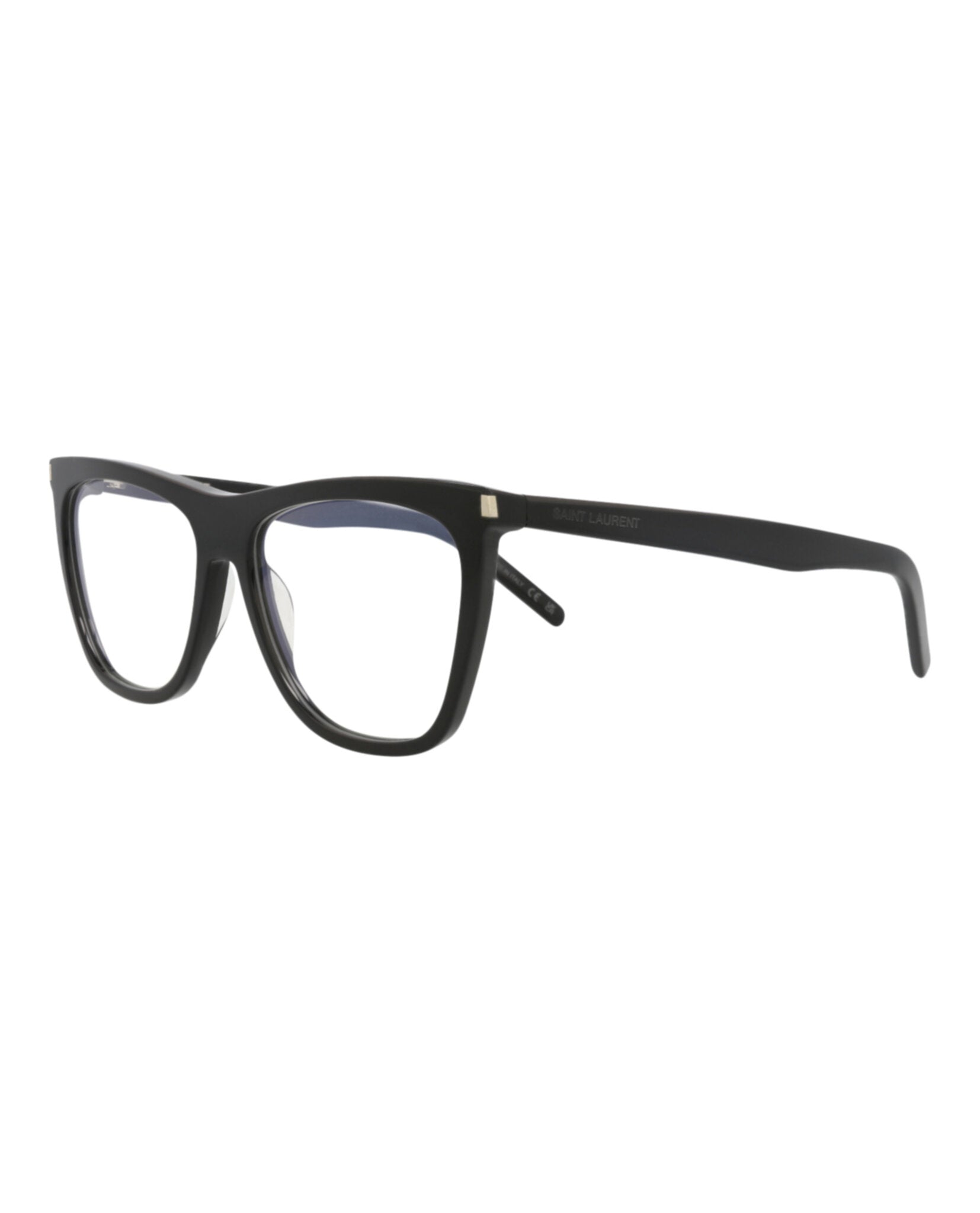 Saint Laurent Saint Laurent Womens Square/Rectangle Black Black Transparent Fashion Designer Eyewear