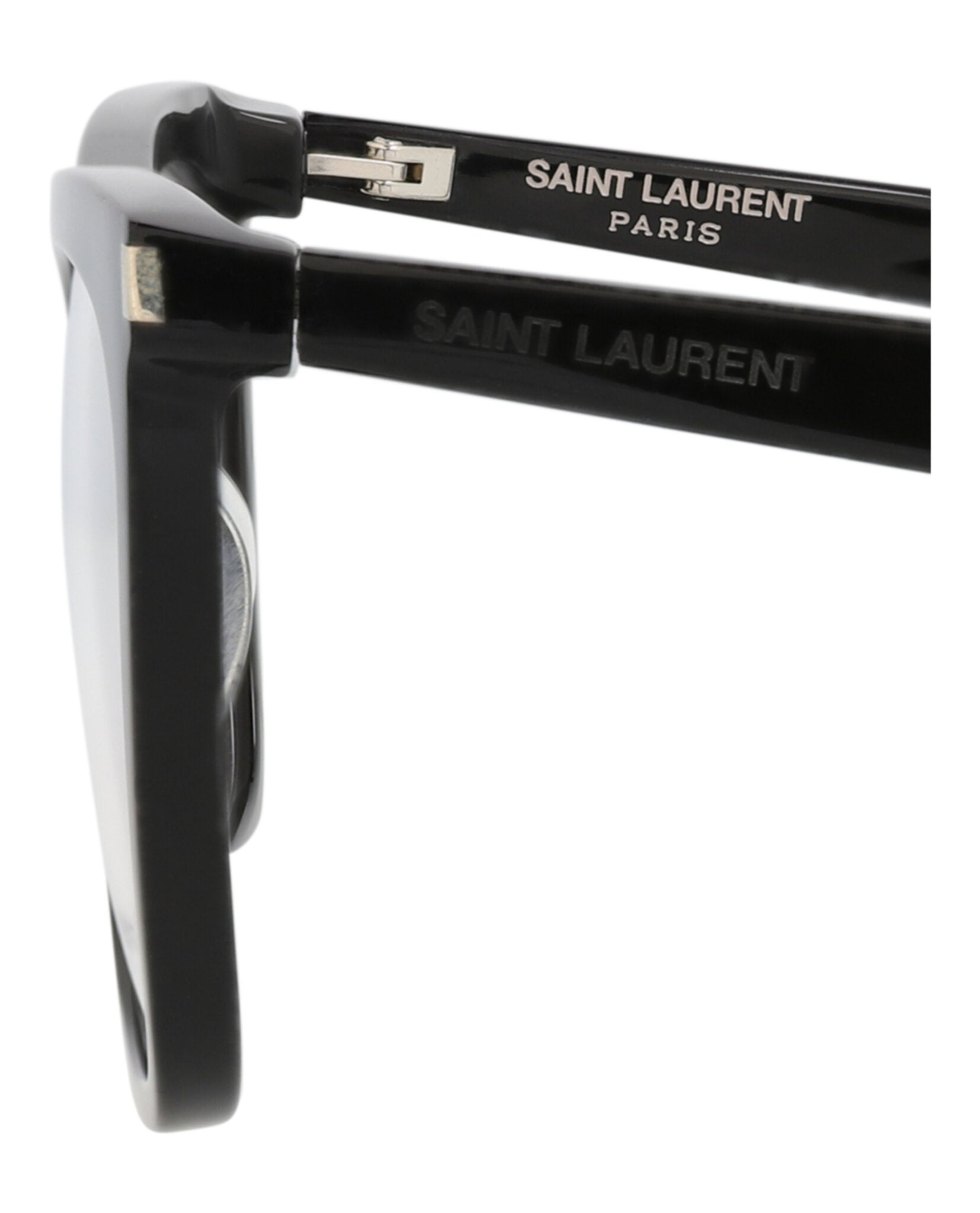 Saint Laurent Saint Laurent Womens Square/Rectangle Black Black Transparent Fashion Designer Eyewear