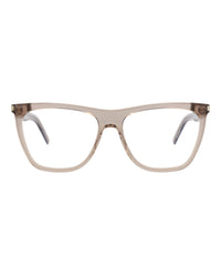 Saint Laurent Womens Square/Rectangle Brown Brown Transparent Fashion Designer Eyewear