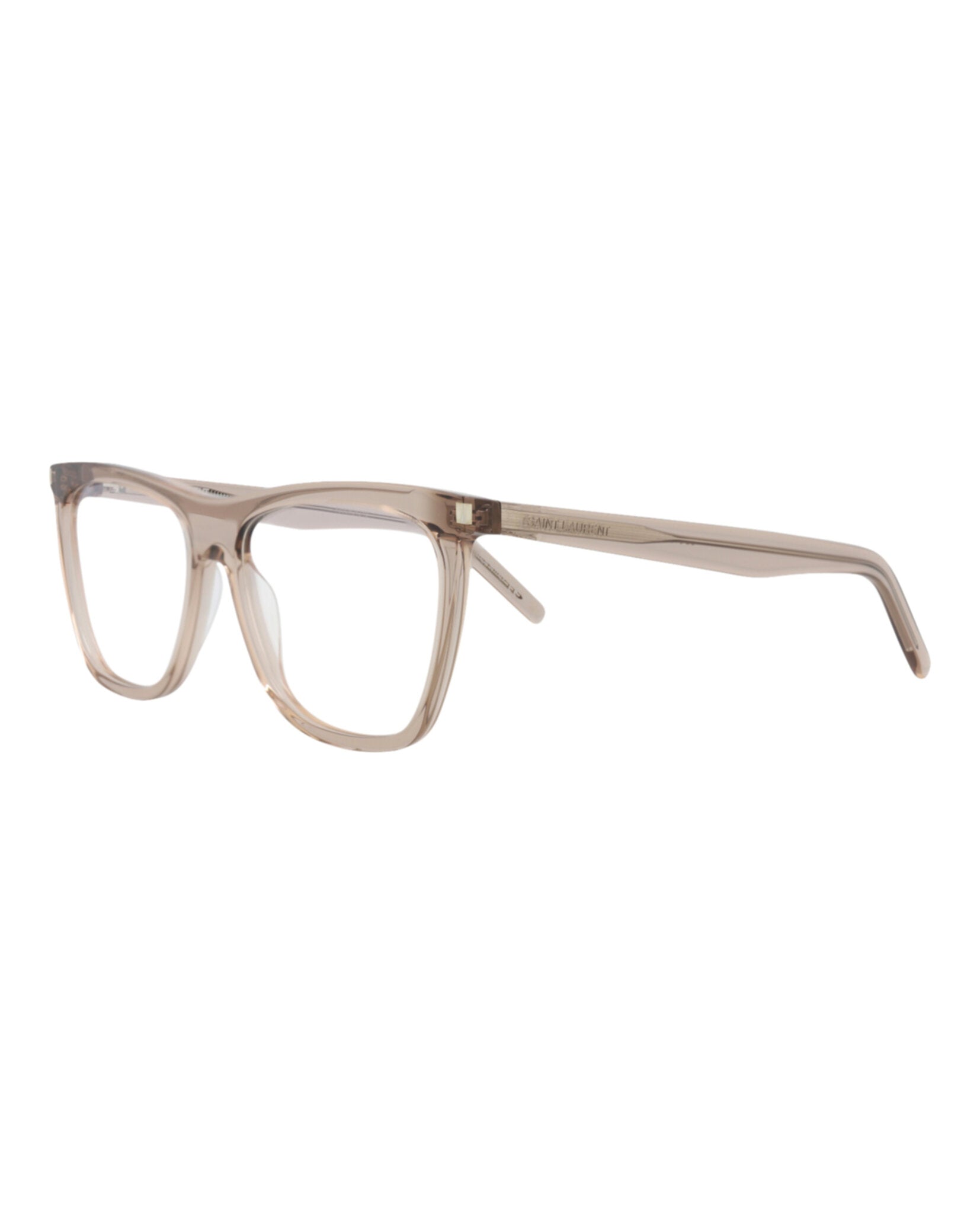 Saint Laurent Womens Square/Rectangle Brown Brown Transparent Fashion Designer Eyewear