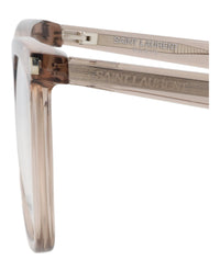 Saint Laurent Womens Square/Rectangle Brown Brown Transparent Fashion Designer Eyewear