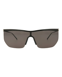 Saint Laurent Womens Shield/Wrap Black Black Black Fashion Designer Eyewear