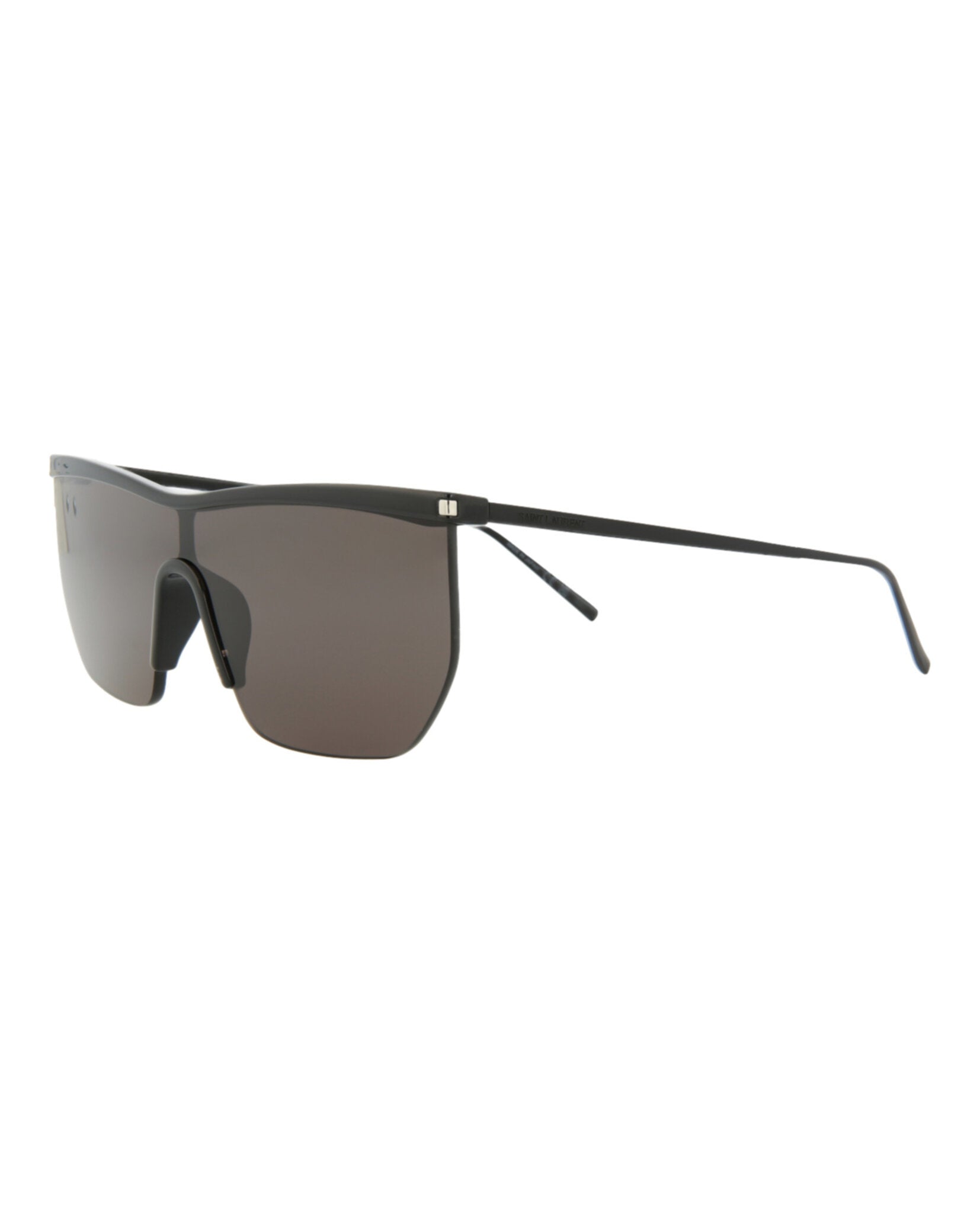 Saint Laurent Womens Shield/Wrap Black Black Black Fashion Designer Eyewear
