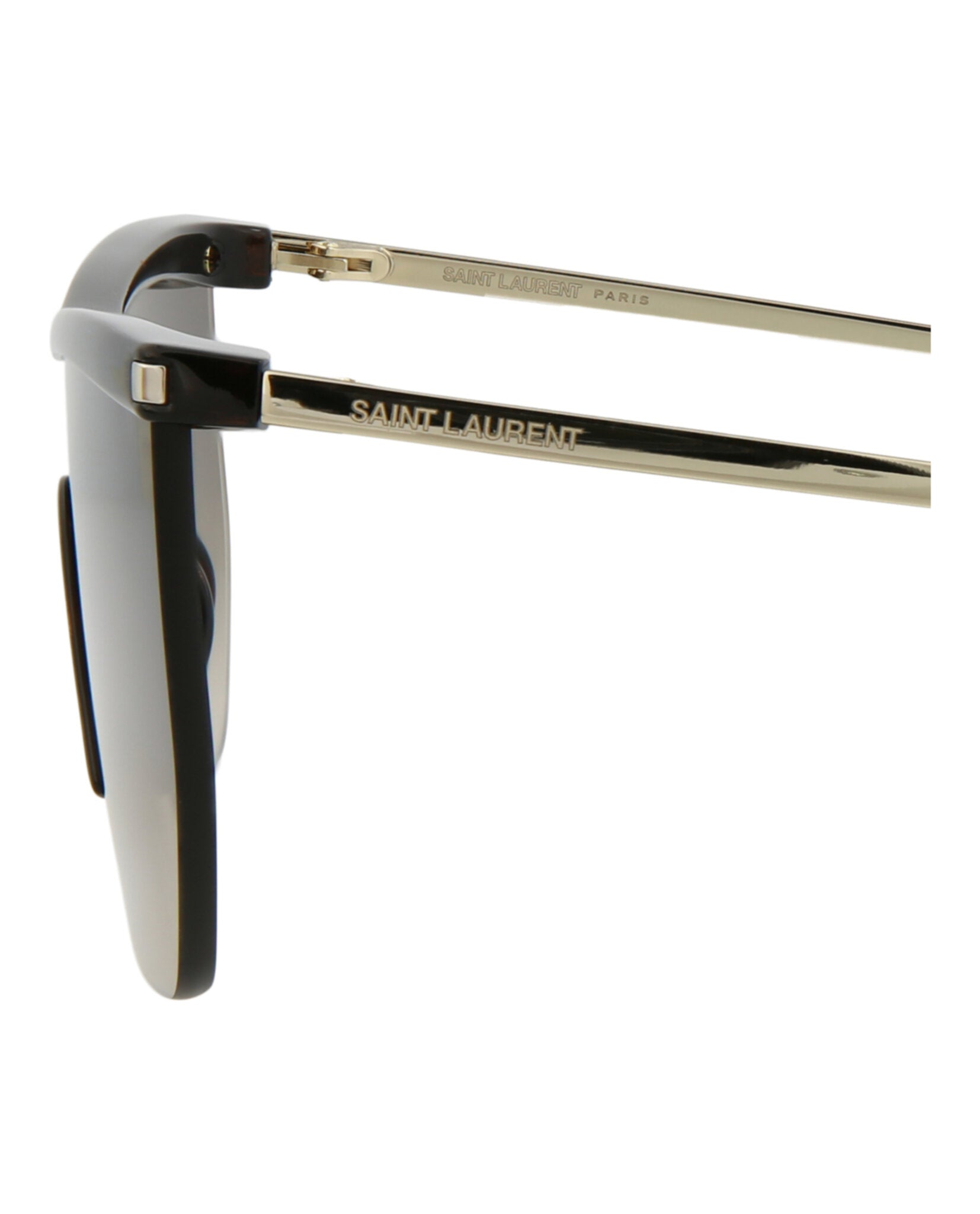 Saint Laurent Saint Laurent Womens Shield/Wrap Havana Gold Brown Fashion Designer Eyewear