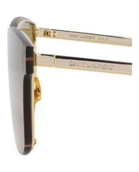 Saint Laurent Saint Laurent Unisex Shield/Wrap Gold Gold Green Fashion Designer Eyewear