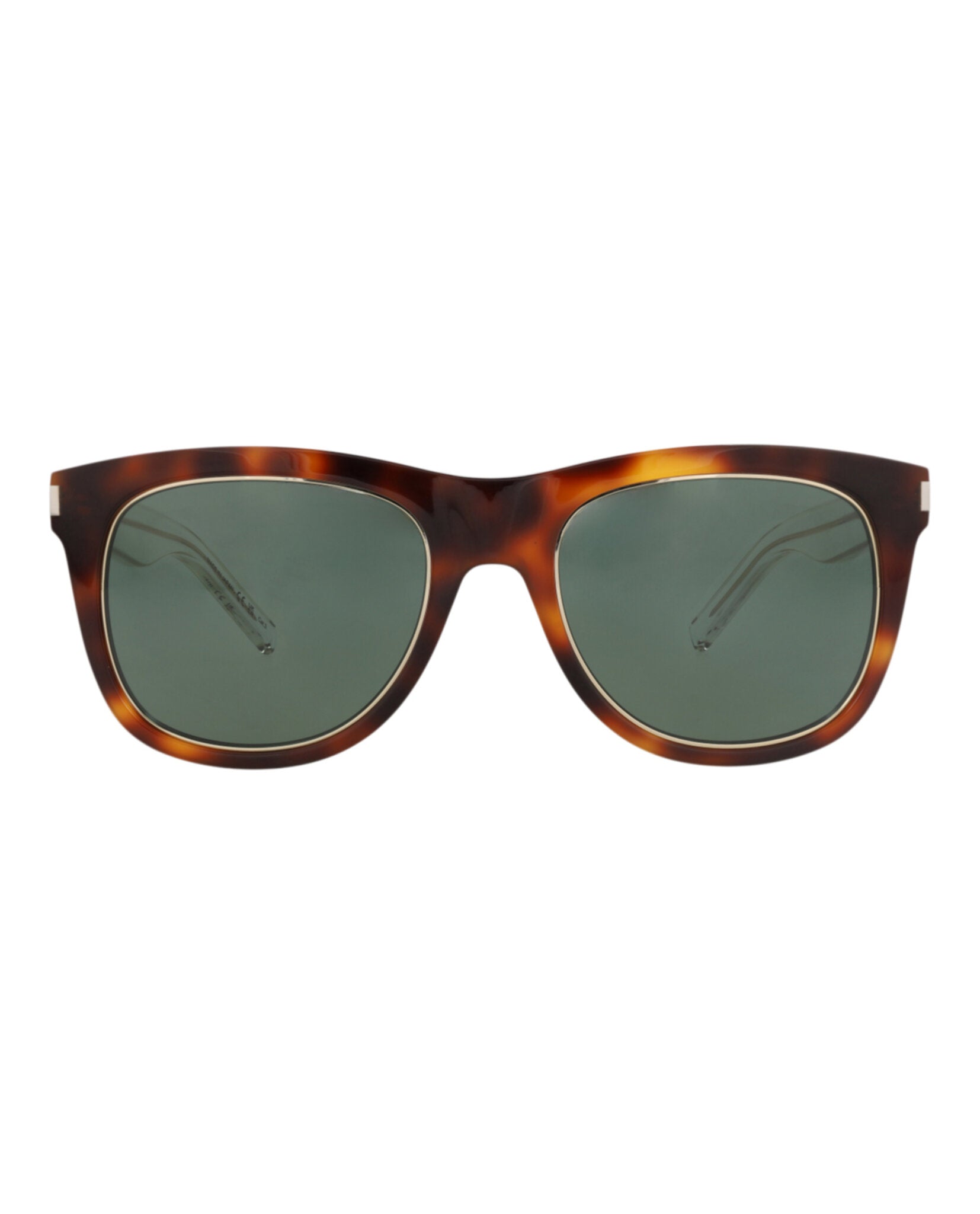 Saint Laurent Saint Laurent Womens Square/Rectangle Havana Crystal Green Fashion Designer Eyewear