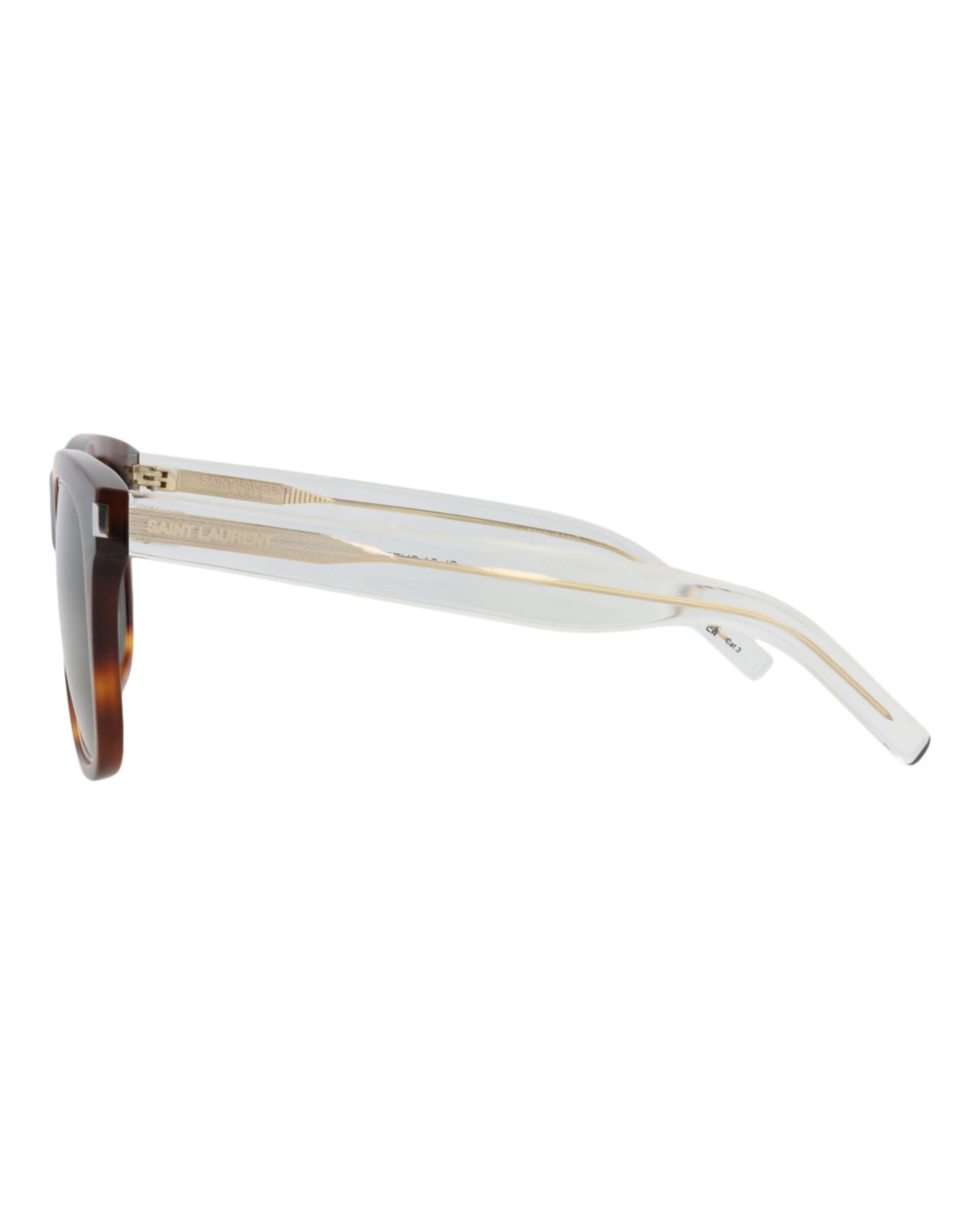 Saint Laurent Saint Laurent Womens Square/Rectangle Havana Crystal Green Fashion Designer Eyewear