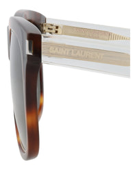 Saint Laurent Saint Laurent Womens Square/Rectangle Havana Crystal Green Fashion Designer Eyewear
