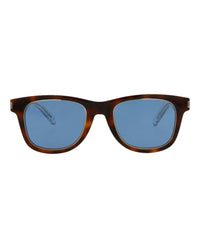 Saint Laurent Unisex Square/Rectangle Havana Crystal Blue Fashion Designer Eyewear