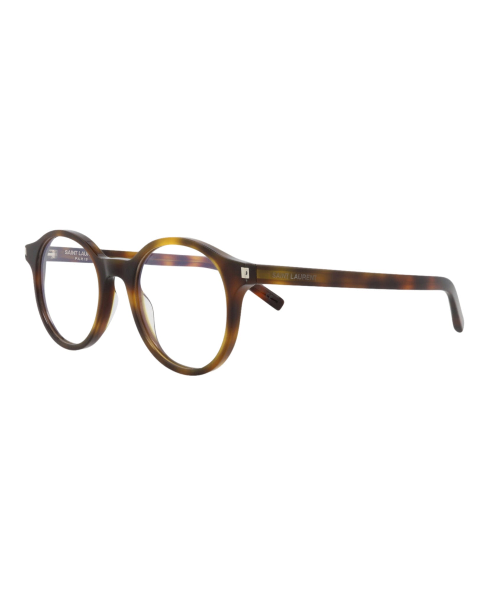 Saint Laurent Saint Laurent Unisex Round/Oval Havana Havana Transparent Fashion Designer Eyewear