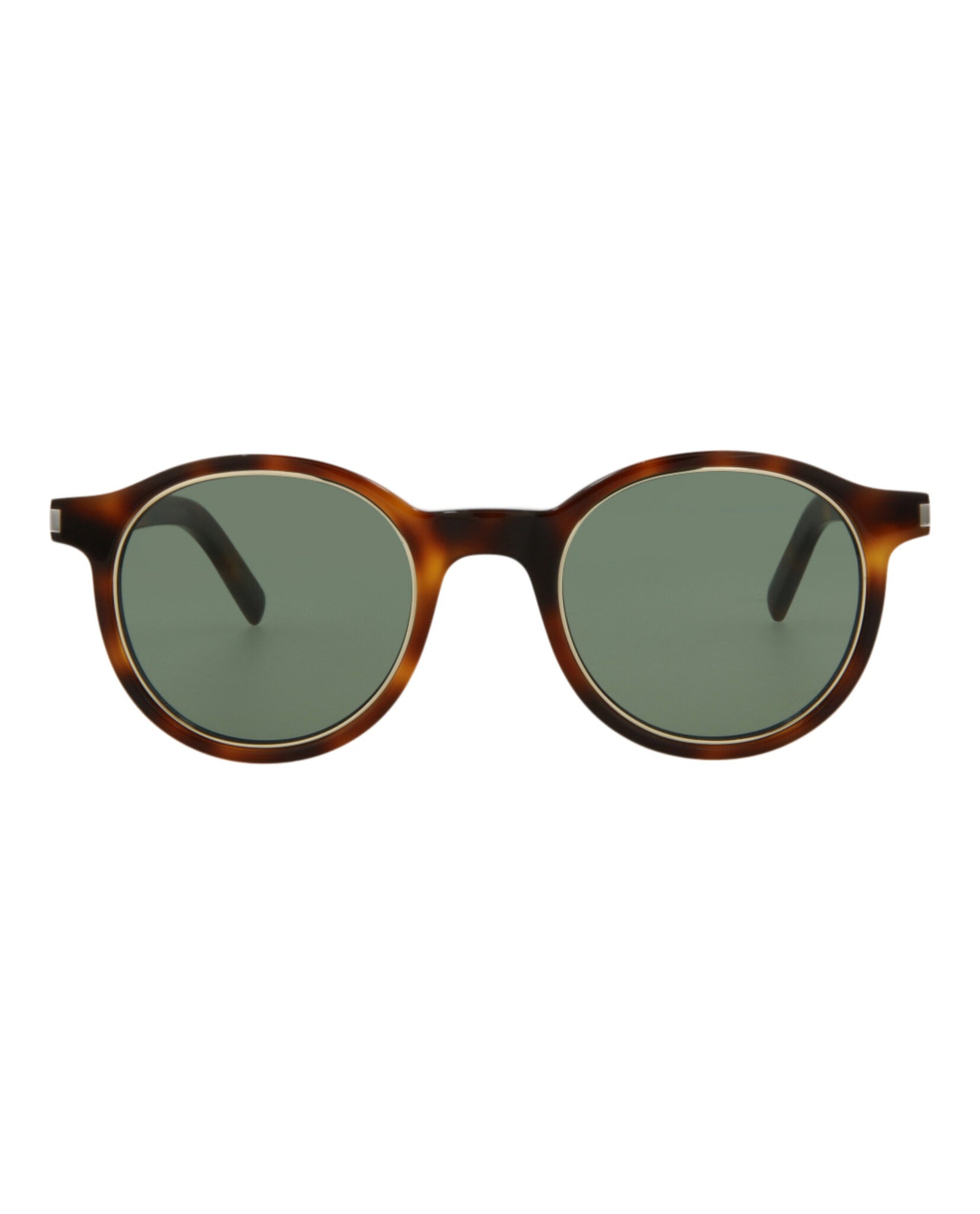 Saint Laurent Saint Laurent Unisex Round/Oval Havana Havana Green Fashion Designer Eyewear
