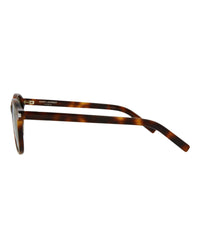 Saint Laurent Saint Laurent Unisex Round/Oval Havana Havana Green Fashion Designer Eyewear