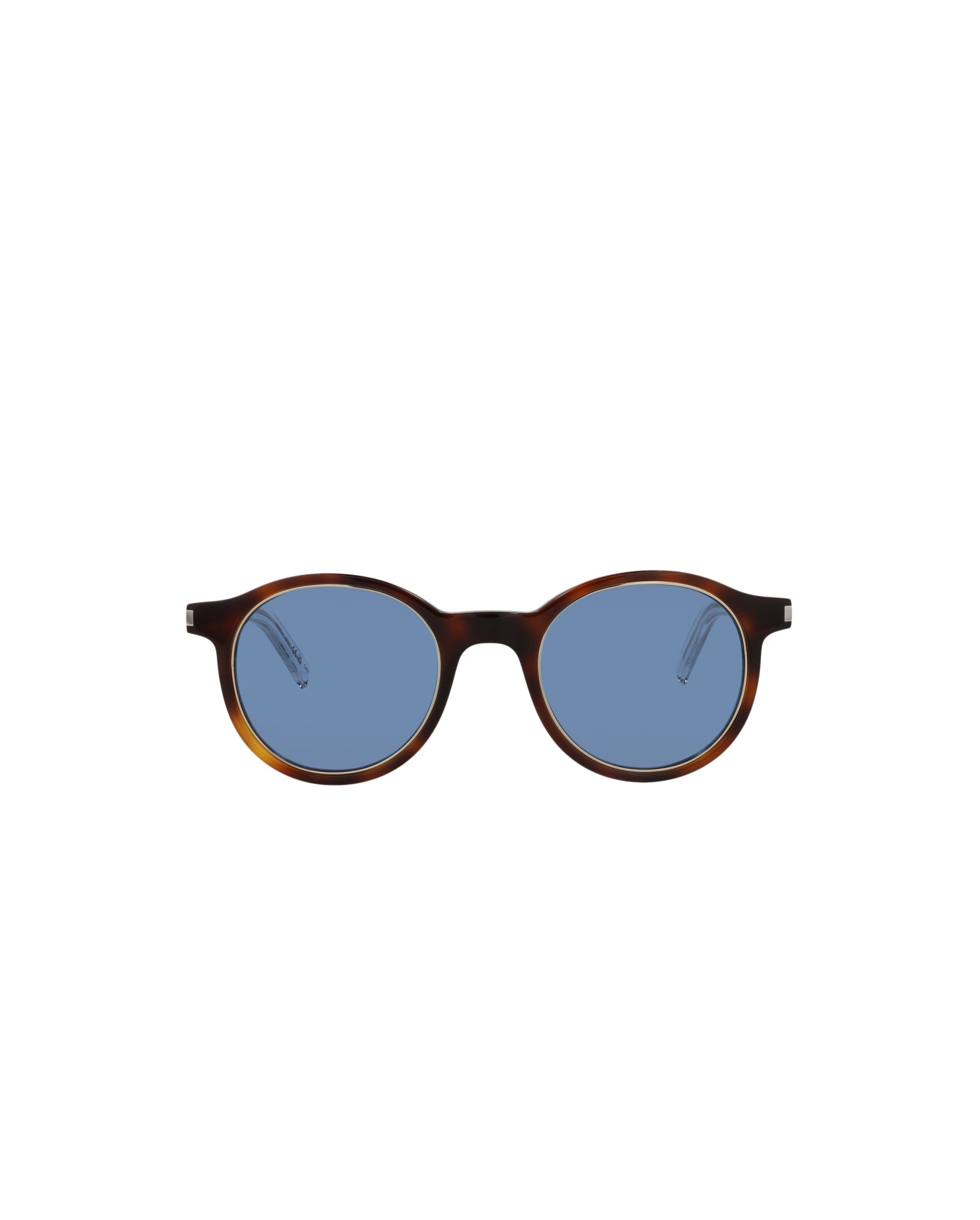 Saint Laurent Saint Laurent Unisex Round/Oval Havana Crystal Blue Fashion Designer Eyewear
