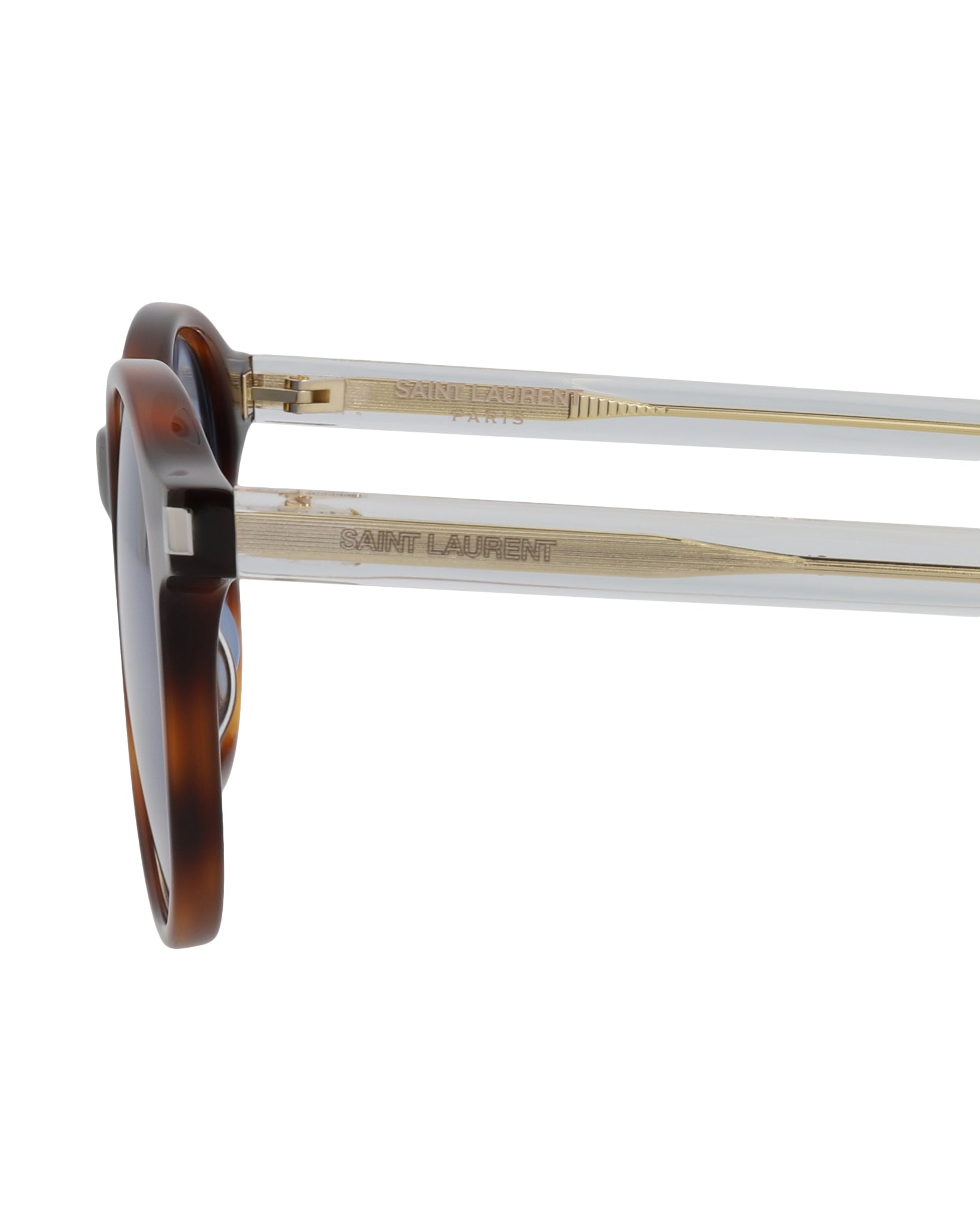 Saint Laurent Saint Laurent Unisex Round/Oval Havana Crystal Blue Fashion Designer Eyewear