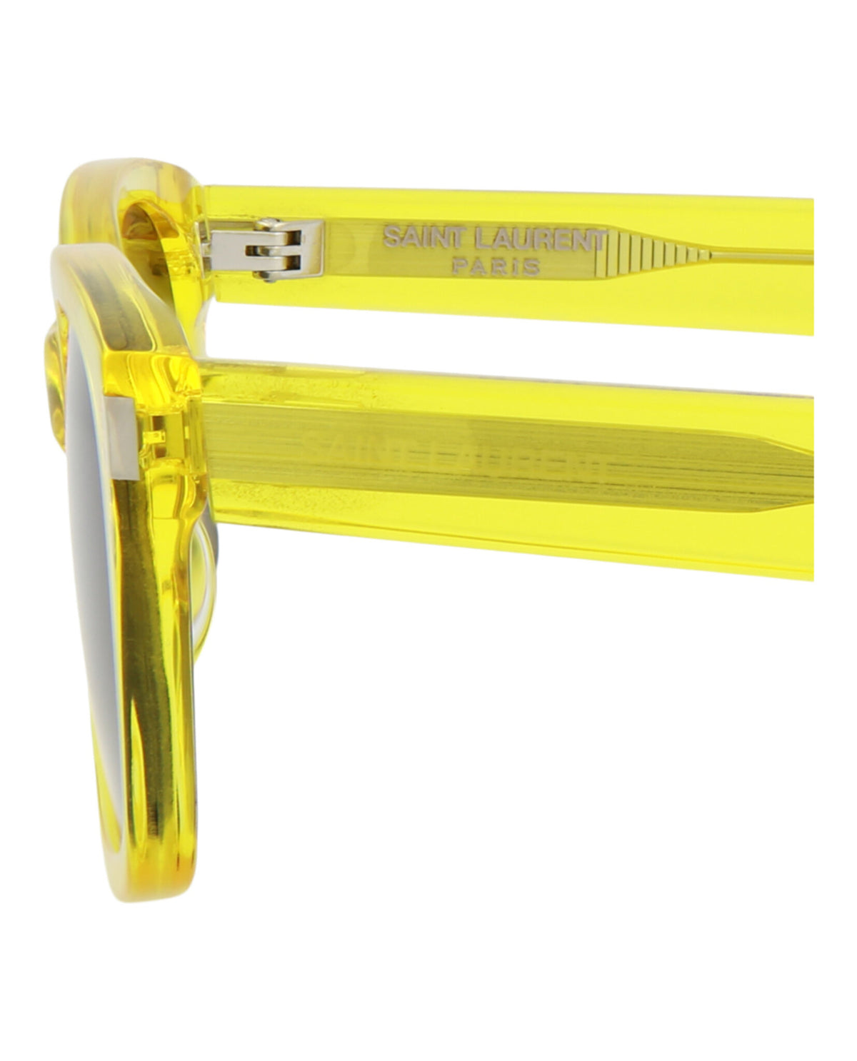 Saint Laurent Unisex Square/Rectangle Yellow Yellow Black Fashion Designer Eyewear