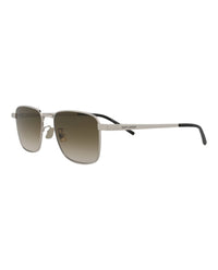 Saint Laurent Saint Laurent Unisex Square/Rectangle Silver Silver Green Fashion Designer Eyewear
