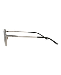 Saint Laurent Saint Laurent Unisex Square/Rectangle Silver Silver Green Fashion Designer Eyewear